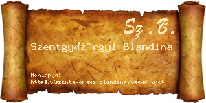 Szentgyörgyi Blandina névjegykártya